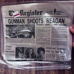 Vintage March 10, 1981 newspaper front section of The Register